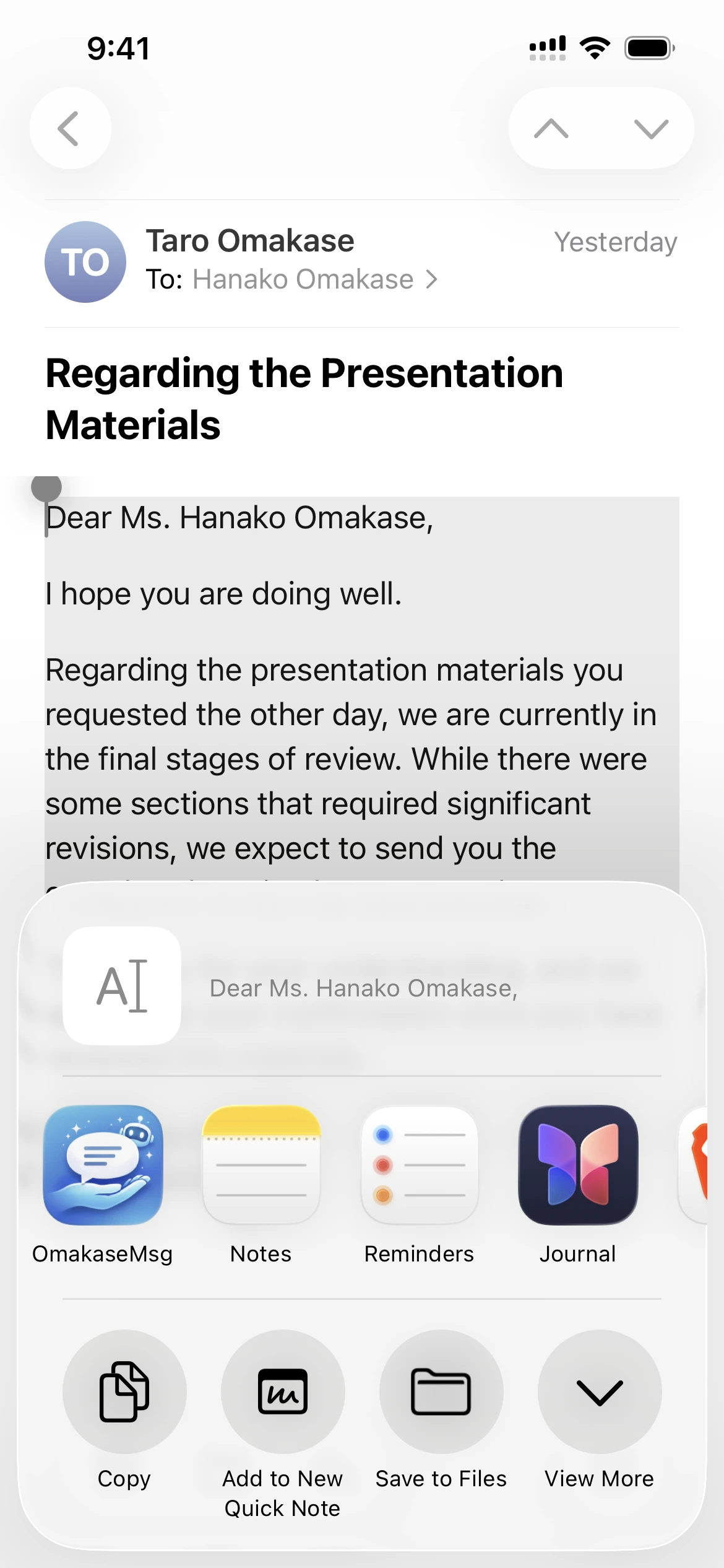Launch from share menu